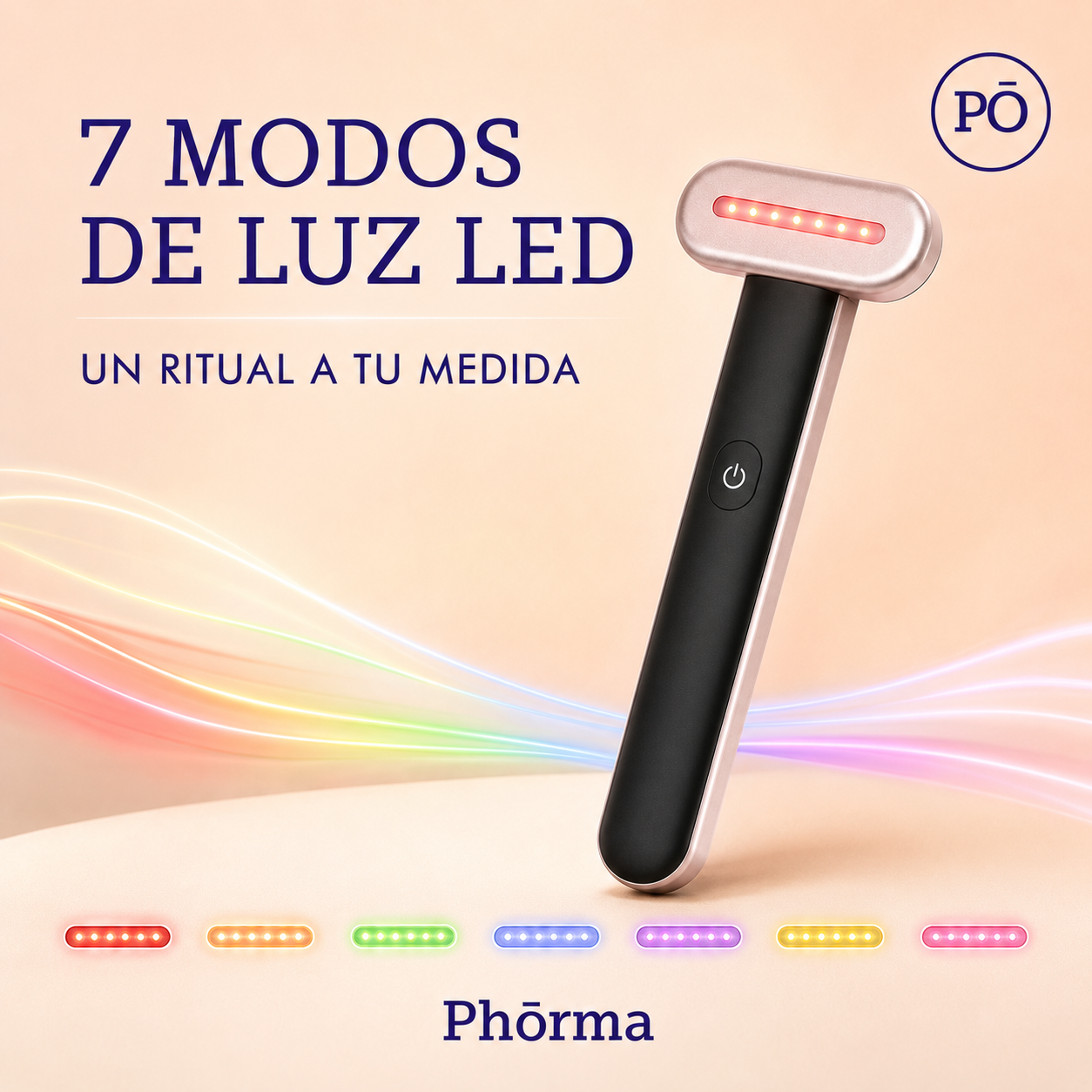 PHŌRMA Aura 7 — Dispositivo Facial LED con Calor y Microcorriente