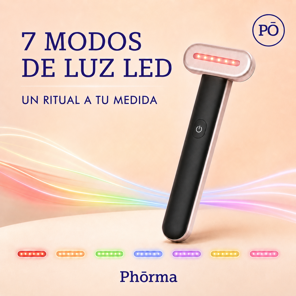 PHŌRMA Aura 7 — Dispositivo Facial LED con Calor y Microcorriente