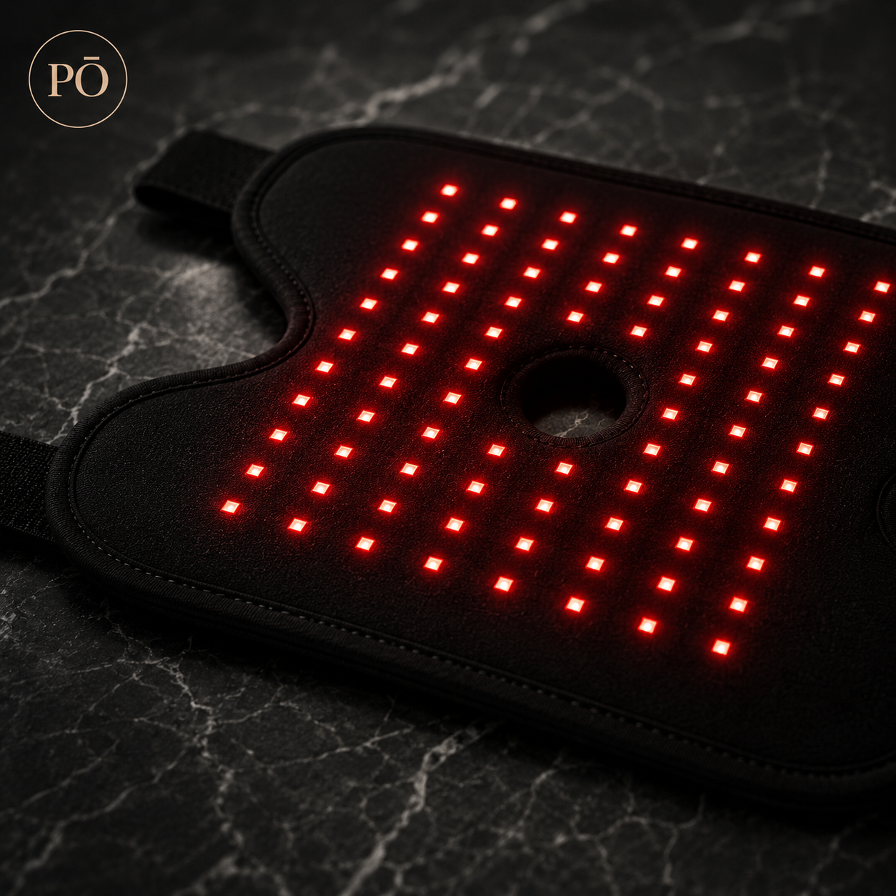 PHŌRMA Ember Light fitting steps: wrap open and flat, positioned over the ankle bone, and fastened with the velcro straps